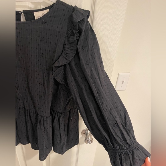 Target Black Ruffle Blouse - Picture 2 of 4